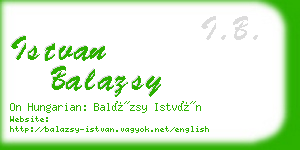 istvan balazsy business card